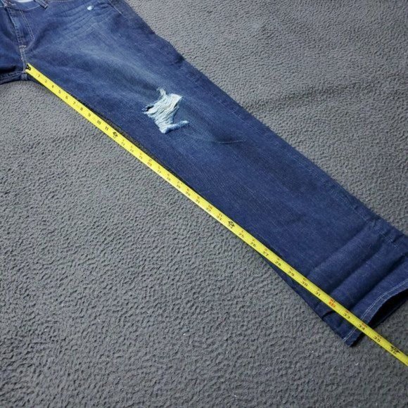 7 For All Mankind Standard Distressed Jeans Blue Cotton Mens Size 38 x34 - Picture 6 of 8